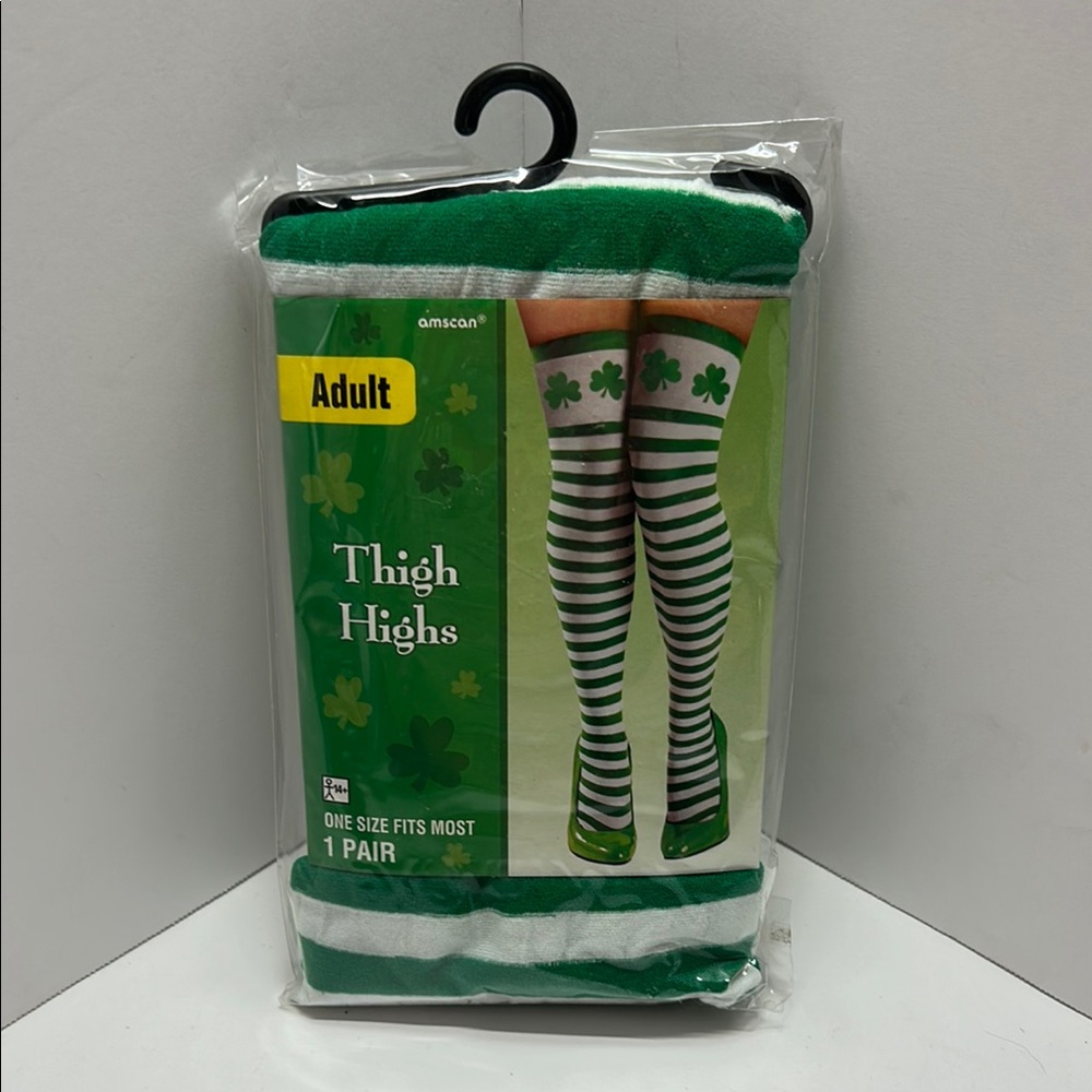 Party City Green and White Thigh Highs
